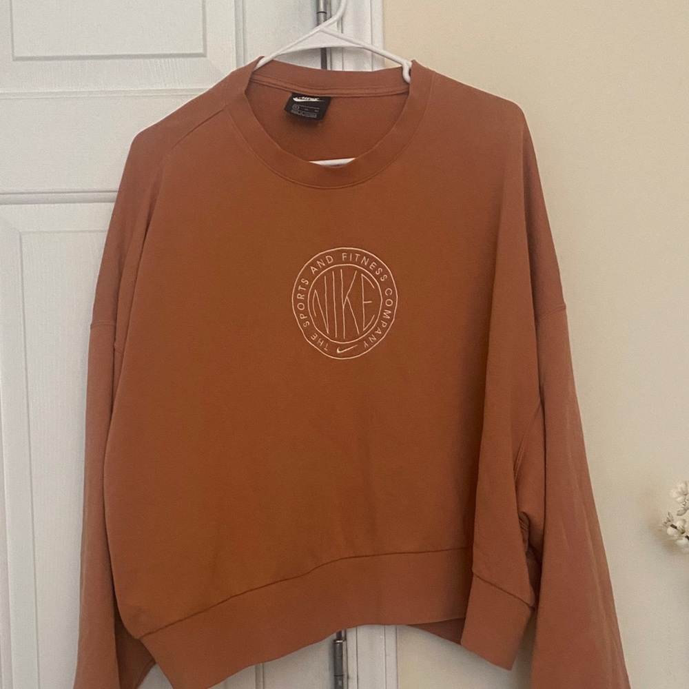 Nike Women's Tan Crew Neck oversized Sweater